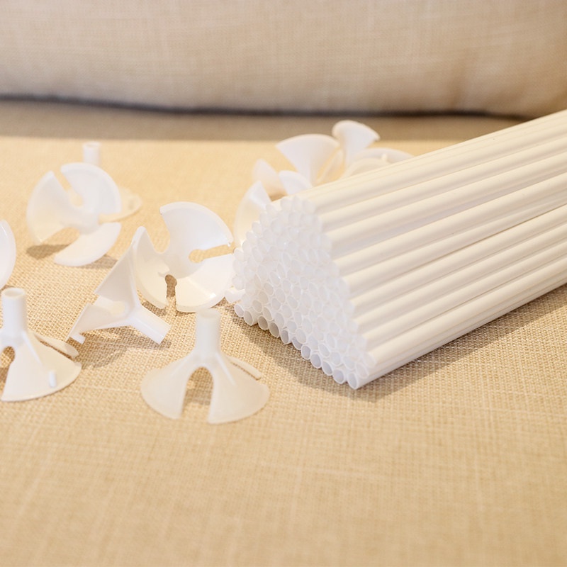 Set 10 Giá Đỡ Bóng Bay Bằng Nhựa PVC 40CM Có Cốc Hút Tiện Dụng