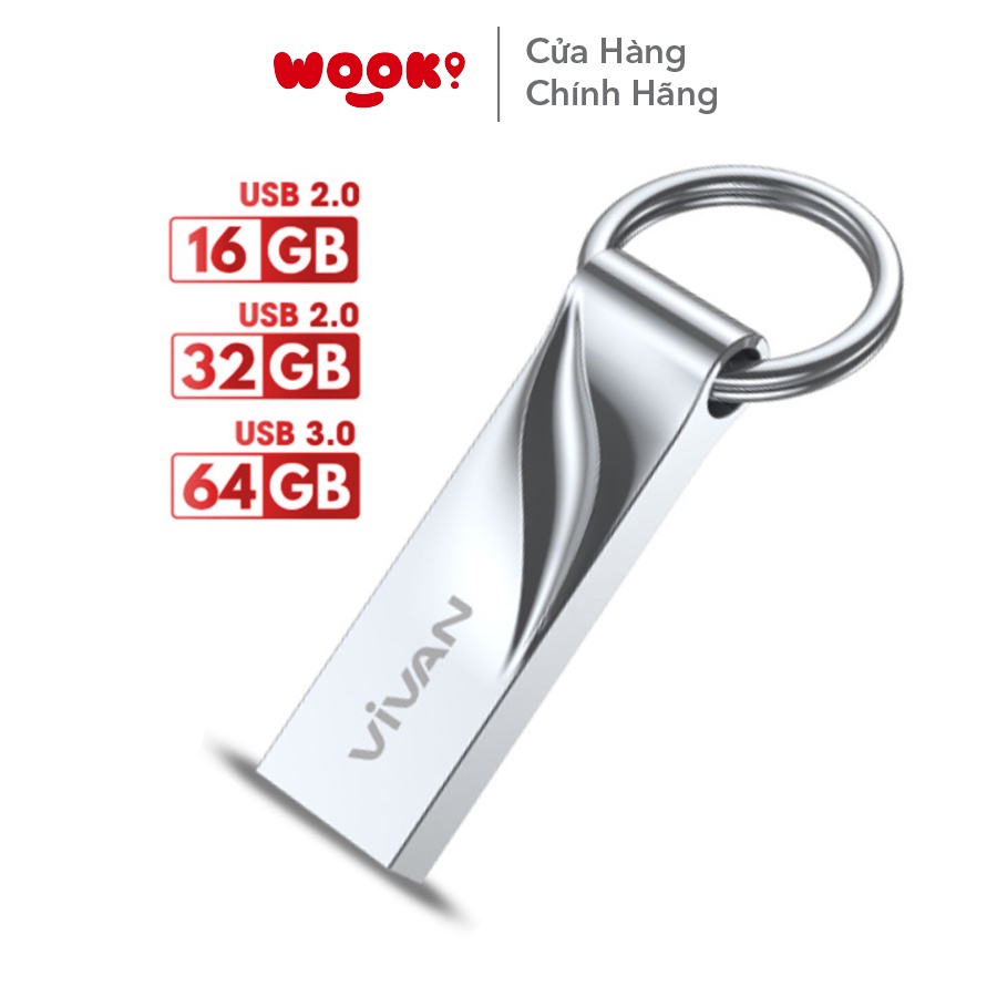 Thiết Bị Lưu Trữ USB 16GB 32GB VIVAN VF316/332 Flash Drive Đầu Kim Loại Siêu Nhẹ Kết Nối Nhanh Hàng Chính Hãng