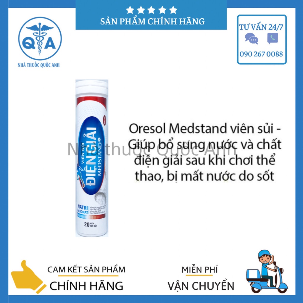 Viên sủi bù nước và chất điện giải Medstand - dùng sau khi chơi thể thao, mất nước