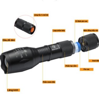 Đèn pin siêu sáng  XML-T6 - pin sạc