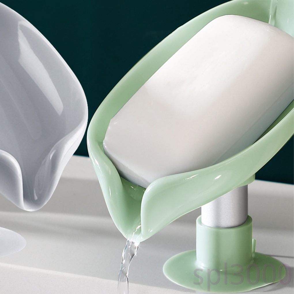 Giá đỡ mút rửa chén hình chiếc lá bằng nhựa tiện lợi cho nhà bếp/ phòng tắm