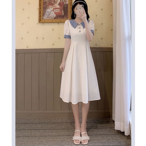 Đầm polo trơn nữ chất đẹp - Váy Polo cổ bẻ ôm body tay ngắn chất cotton nữ tính-7shine