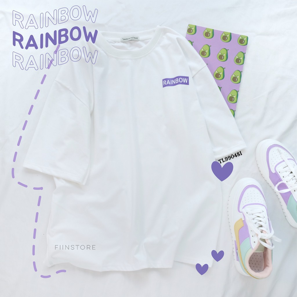 Áo thun tay lỡ basic RAINBOW - ÁO PHÔNG BASIC BY FIINSTORE