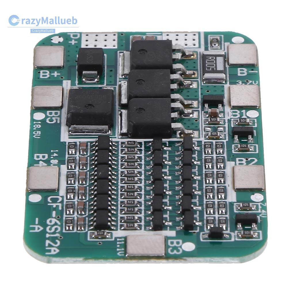 Bo Mạch Bảo Vệ Cra-On 6s 15a 24v Pcb Bms Cho Pin Li-Ion Lithium 6 Pack 18650