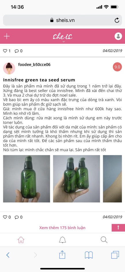 🌿🌿Serum trà xanh dưỡng ẩm cho da green tea seed serum Innisfree