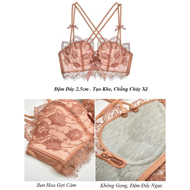 Bộ Áo Lót Ren Vương Miện Không Gọng,Mút Mềm Gợi Cảm Al02-LIns | BigBuy360 - bigbuy360.vn