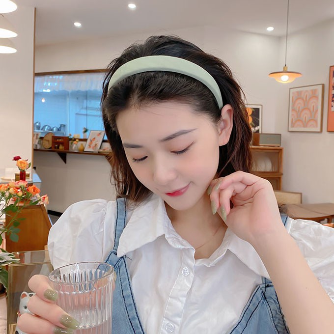 Băng Đô Cài Tóc Màu Trơn Thiết Kế Tinh Tế Cho Nữ