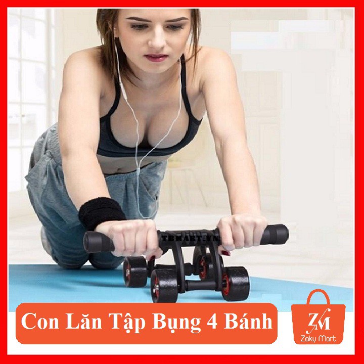 [Ảnh Thật+Video][Loại 1] Con Lăn Tập Cơ Bụng 4 Bánh Cao Cấp Tại Nhà