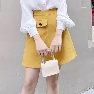 Chân váy viền trắng túi nắp V499 KYMIE