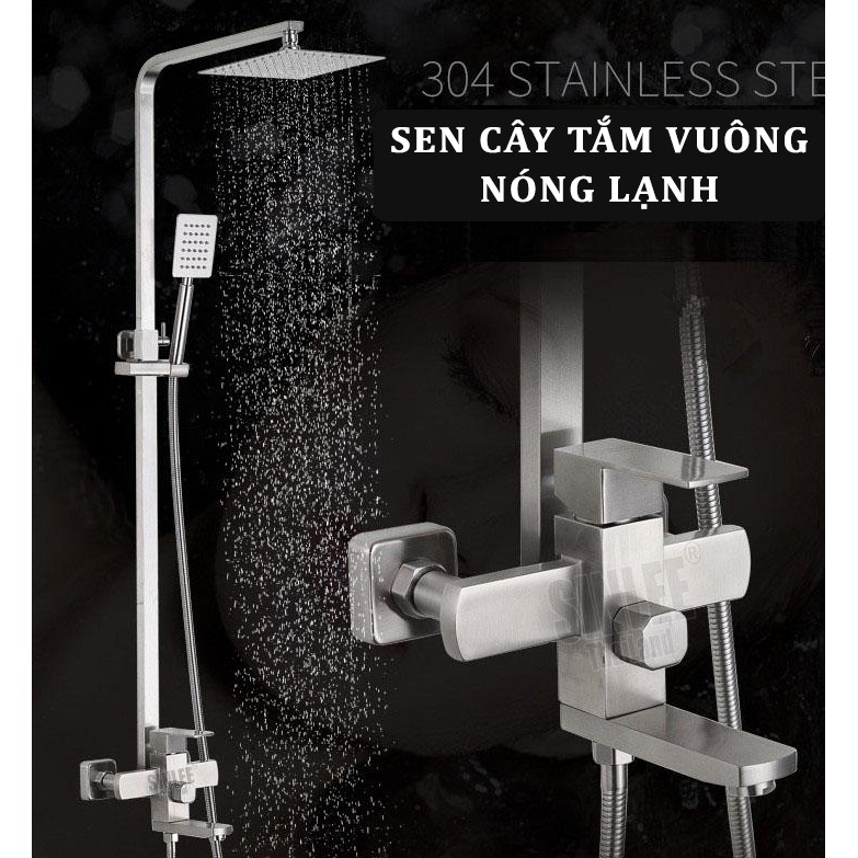 Bộ sen cây tắm đứng INOX 304 nóng lạnh hàng cao cấp - Lõi chia nước lớn chảy mạnh