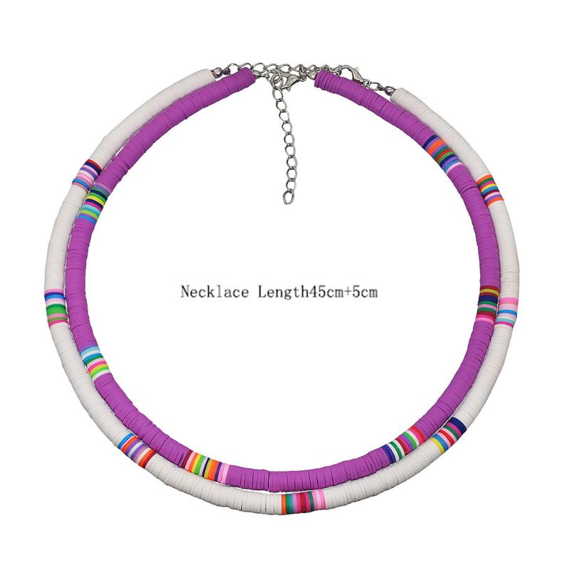 Vòng cổ Hạt Đất Sét Polymer Nhiều Màu Sắc Cho Nữ
