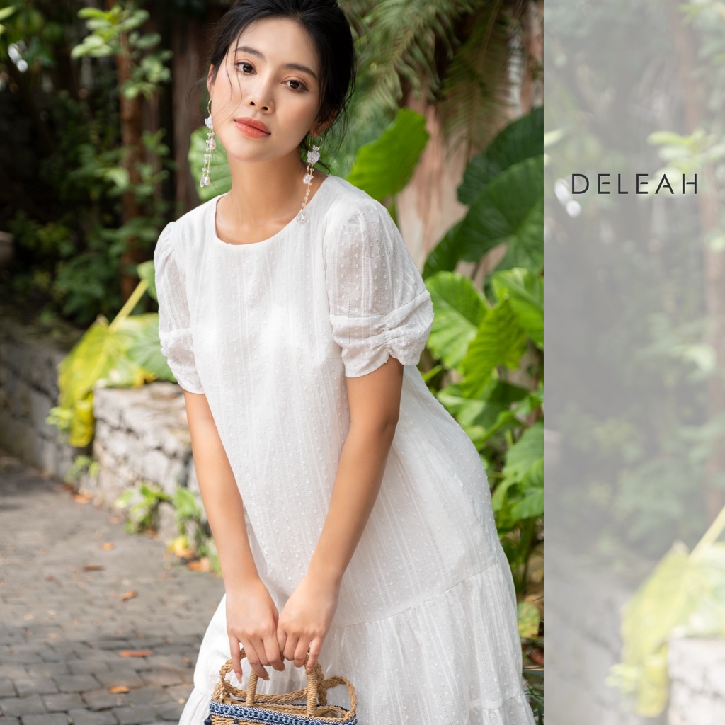 Đầm đuôi De Leah thiết kế dáng suông tay rút nhún chất liệu thô boi thấm hút mồ hôi