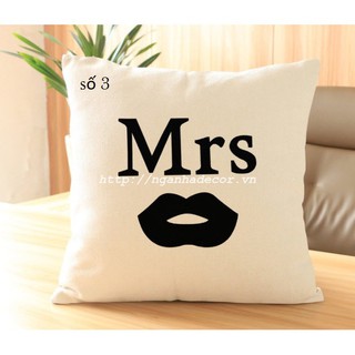 vỏ gối Mr & Mrs [Rẻ Vô Địch]