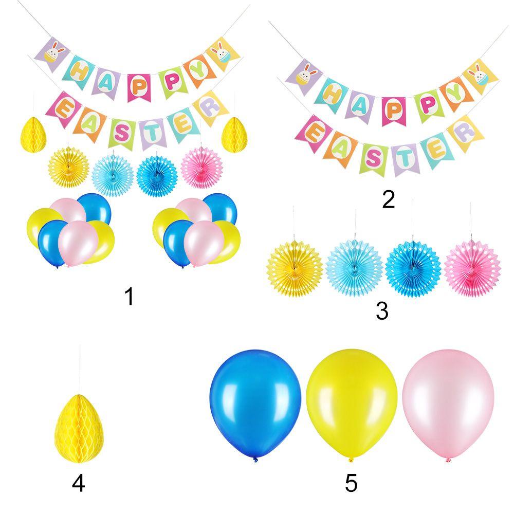 SUENIN 1 Bộ Cờ Treo Tường Trang Trí Tiệc Hình Thỏ Phục Sinh