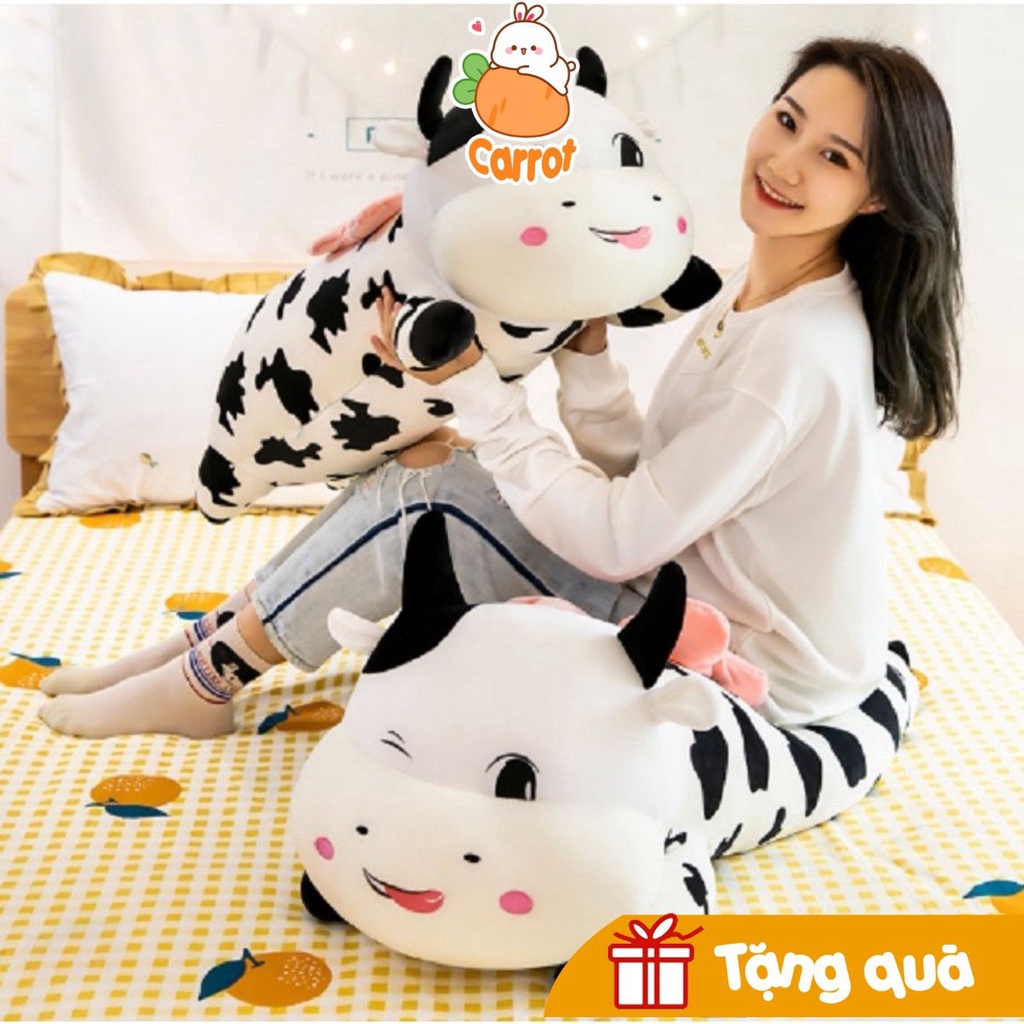 [Tặng móc khóa ] Gấu Bông Bò Nằm Cánh Tim Siêu Đẹp Size 1m5/1m/80cm