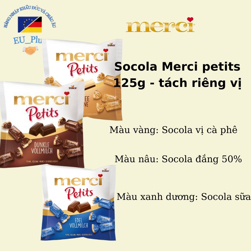 Gói kẹo Socola Merci Các Vị 125g - Đức