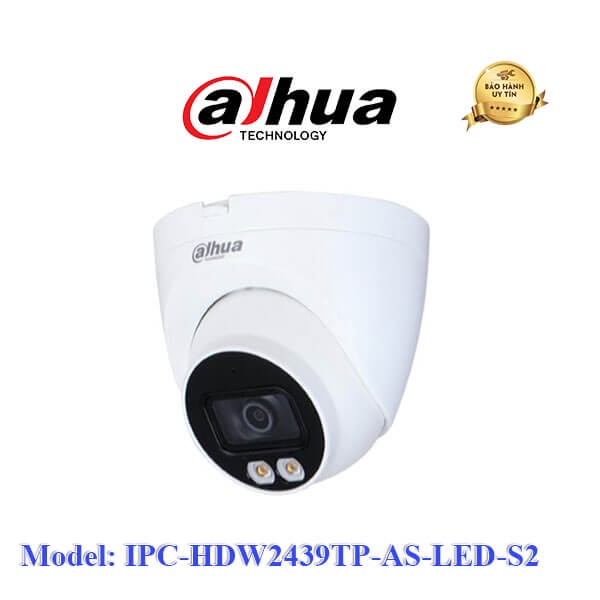 Camera IP Full-Color Dome 4MP DAHUA DH-IPC-HDW2439TP-AS-LED-S2, hàng chính hãng