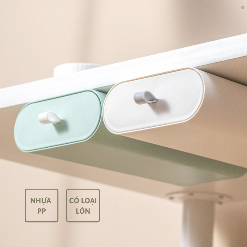 [CAO CẤP] Hộc Ngăn Kéo Bàn Mini Có Keo Dán Để Văn Phòng Phẩm, Lưu Trữ Đồ Tiện Ích