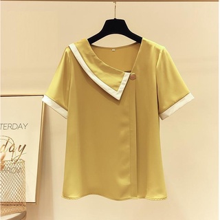 ÁO KIỂU NỮ CỔ ĐẮP CHÉO PHỐI NÚT TAY LOE_[Giá gốc tận xưởng]