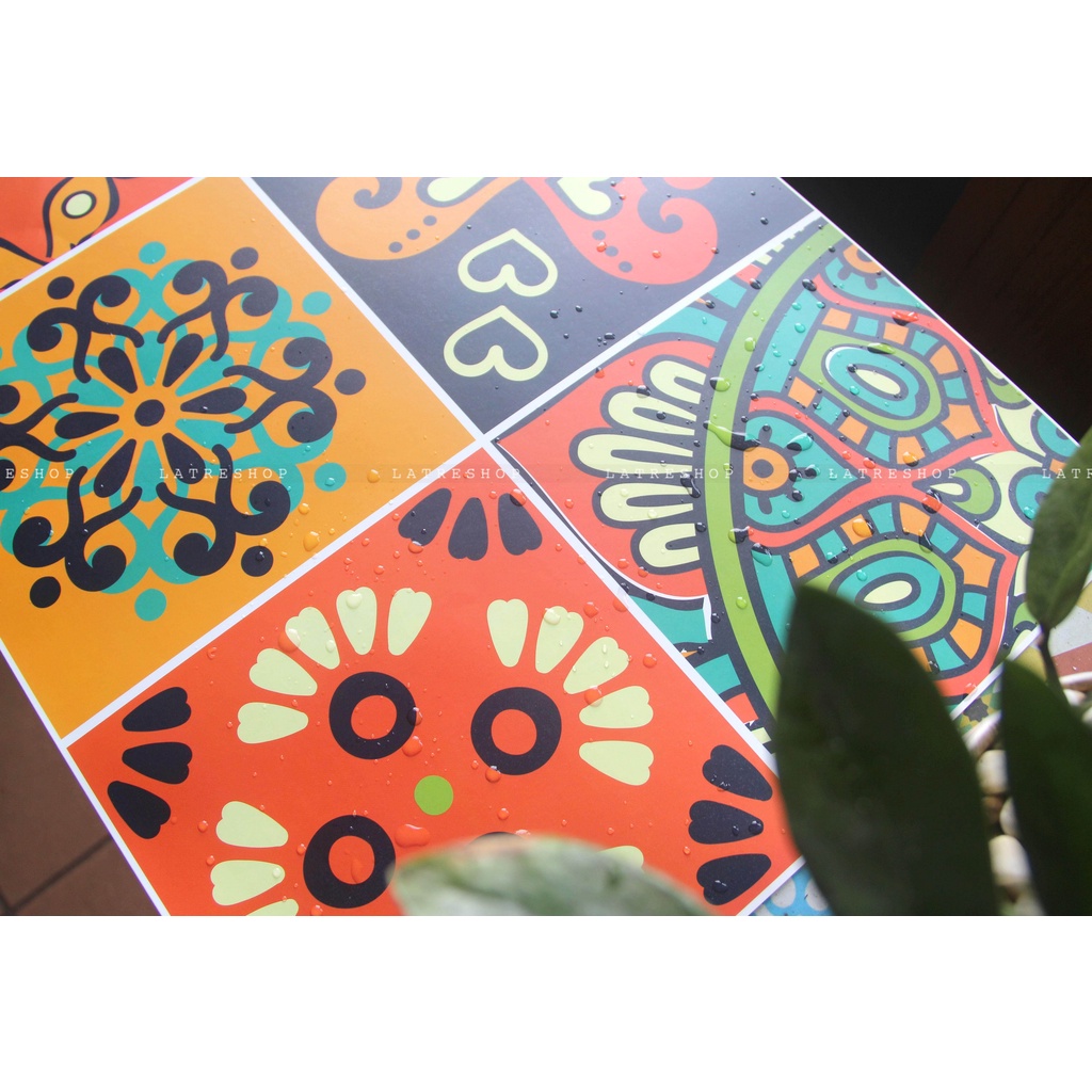 Decal dán tường decor dán bếp kính nhà tắm decor chịu nhiệt dễ lau chùi đề can loại 1 Lá tre 0033