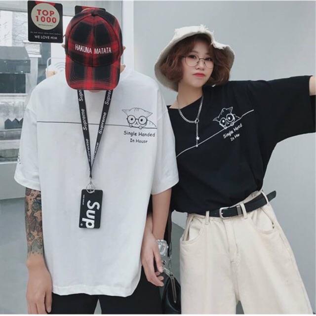 Áo thun tay lỡ form rộng - phông nam nữ cotton oversize - T shirt cú mèo b - 2N Unisex | BigBuy360 - bigbuy360.vn