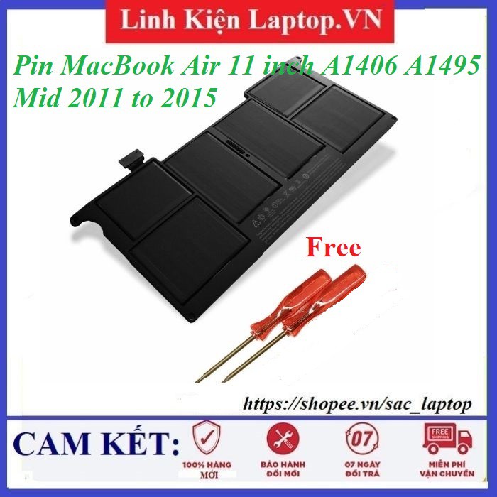 ⚡️[Pin zin] Pin MacBook Air 11 inch A1406 A1495 Mid 2011 2012 2013 &2014 and 2015