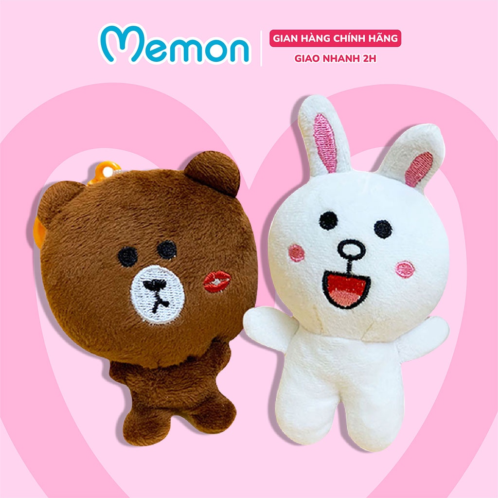 Móc Khóa Gấu Bông Brown và Thỏ Cony Cao Cấp Memon