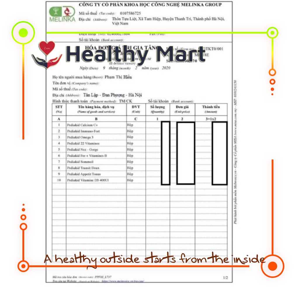 ✔️️️ PEDIAKID Ăn ngon/ ngủ ngon/ tăng đề kháng/ 22 vitamins