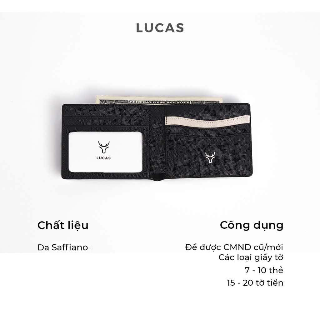 Ví nam dáng ngang KASH, bóp da nam cao cấp thương hiệu LUCAS