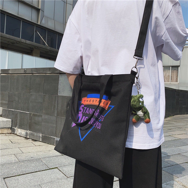 Túi vải canvas đeo vai đơn giản phong cách Nhật Hàn cho nam Túi Thư