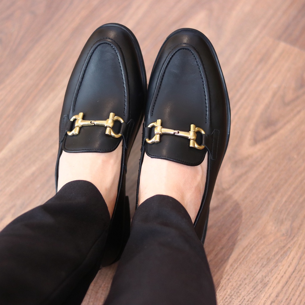 Giày Lười Nam Công Sở XOĂN SHOP Da Bò Thật Size 38 Đến 43 Màu Đen - G062