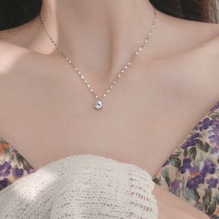 Dây chuyền bạc mặt đính đá to