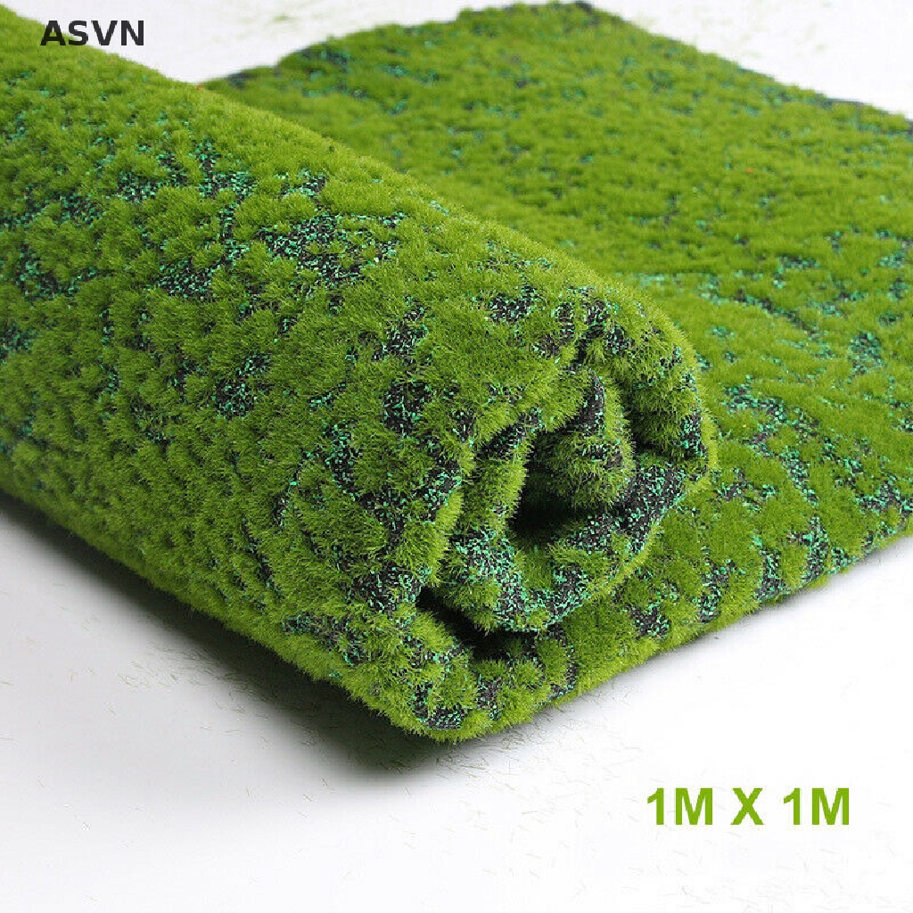 Asvn❤ Thảm Cỏ Rêu Nhân Tạo 100 * 100cm Trang Trí Nhà Cửa