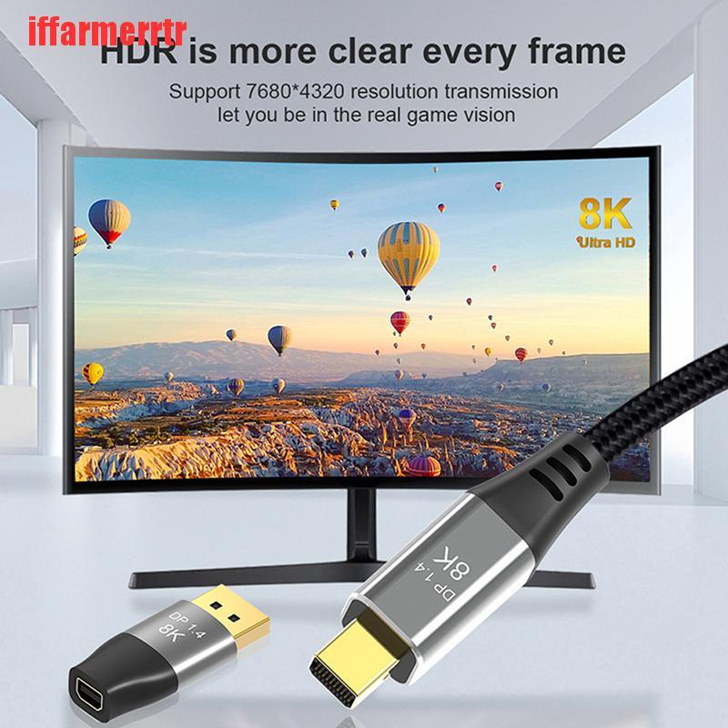 {iffarmerrtr}8K 60Hz Mini DP to DP Adapter 4K 144Hz DisplayPort Converter for Computer PC LKZ