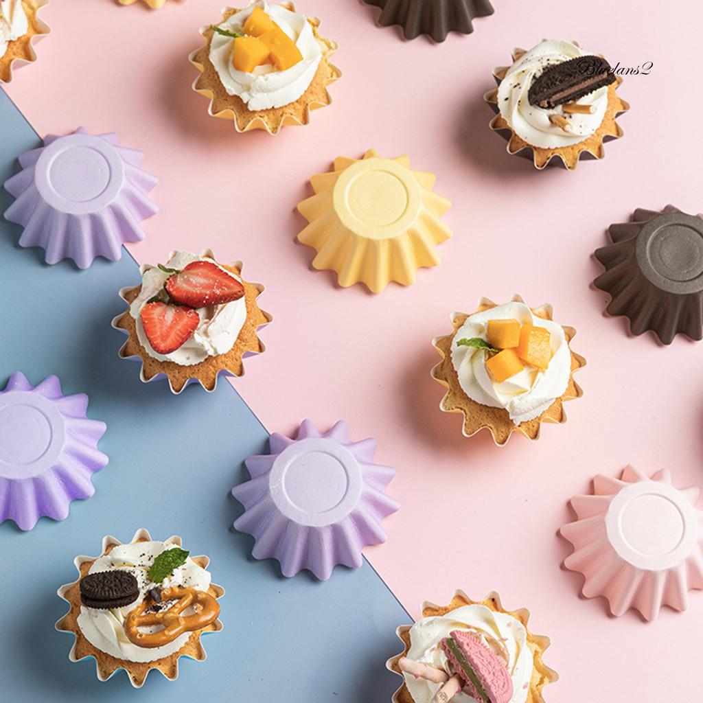 Set 50 Cốc Giấy Cứng Làm Bánh Cupcake Tiện Dụng