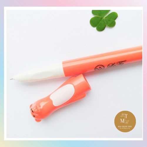 Bút Lê-ta mã gấu 001, ngòi kín êm trơn, nét nhỏ xinh xắn, kiểu dễ thương