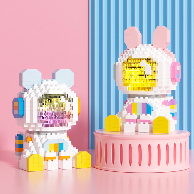 Đồ chơi lắp ráp Phi Hành Gia Spaceman Có Đèn Hapi Toys - Mô Hình 3D Model làm quà tặng dễ thương