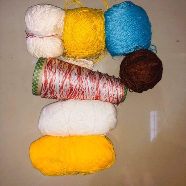 Len ella, fin, đế giày, que đan