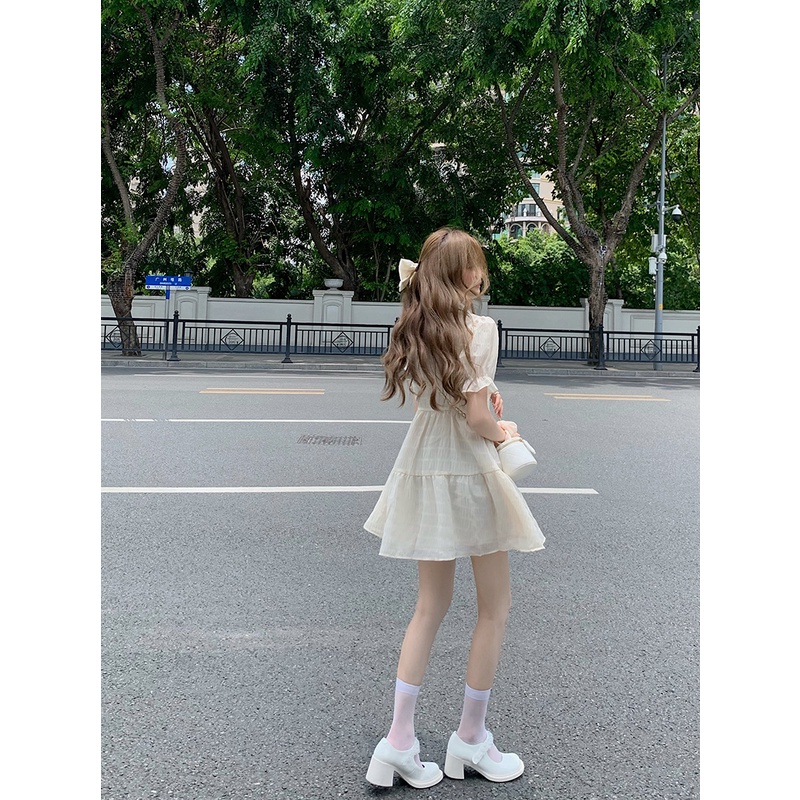 Váy Thiết Kế Cao Cấp, Đầm Thiết Kế Sang Chảnh, Váy Ngắn Hot Girl Tay Bồng - Eo Thon - Cổ Bẻ | BigBuy360 - bigbuy360.vn