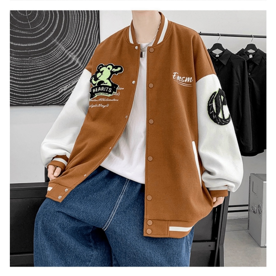 Áo Khoác Nỉ Nam Dây Khóa Kéo Kiểu Dáng Bomber Phong Cách Bóng Chày Hình In Sác Nét Form Rộng Mặc Thoáng Mát [NEW UNISEX]
