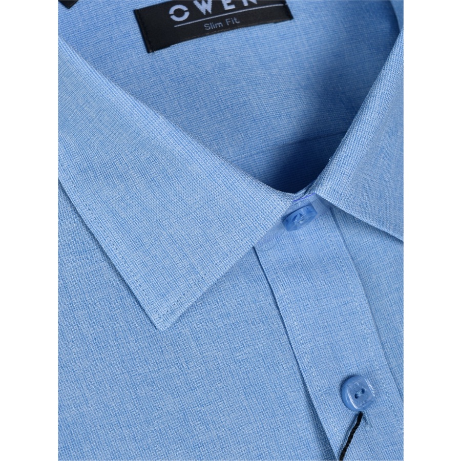 Áo Sơ Mi Nam Dài Tay Owen AS23335D Somi Công Sở Cao Cấp Màu Xanh Dobby Chìm Dáng Ôm Không Túi Vải Cafe Mềm Mát Khử Mùi | BigBuy360 - bigbuy360.vn