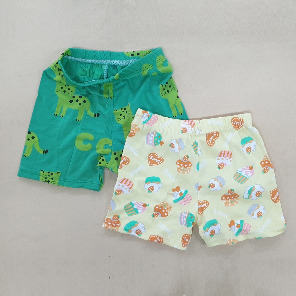 Combo 10 quần đùi bé trai bé gái chất cotton nhiều mầu khác nhau cho bé từ 6 - 14kg