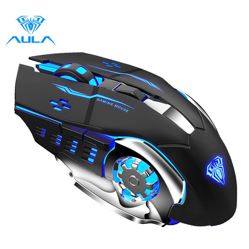 Chuột quang không dây AULA SC100 800mAh đèn 4 màu cho máy tính