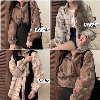 🍃Áo Sơmi Dạ Khoác Ulzzang || Áo Dạ Khoác Kẻ Ô
