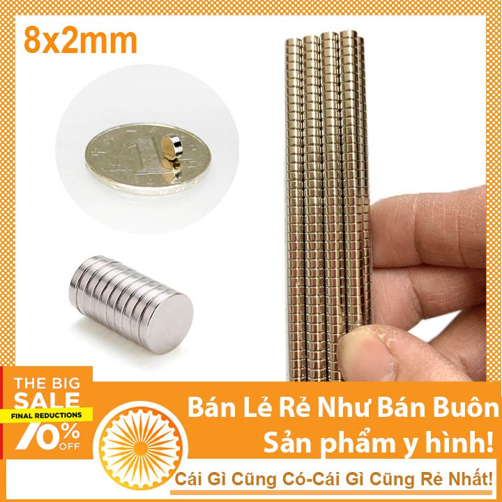 Nam ch&acirc;m vi&ecirc;n vĩnh cửu D 8x2mm