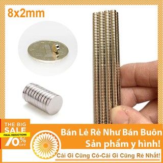 Nam châm viên vĩnh cửu D 8x2mm