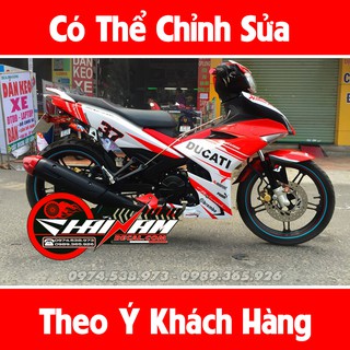 Tem Xe Exciter 150 Ducati  Trắng Đỏ