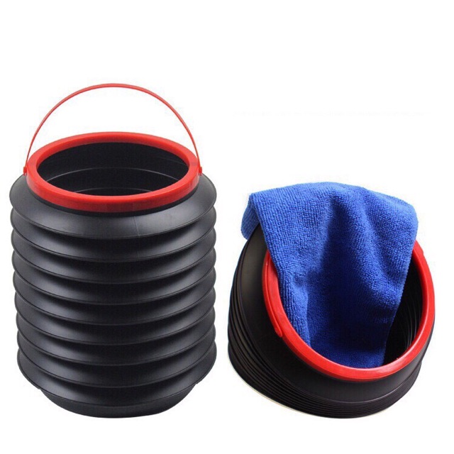 Xô nhựa lò xo gấp gọn đa năng dung tích 4L dùng trên oto