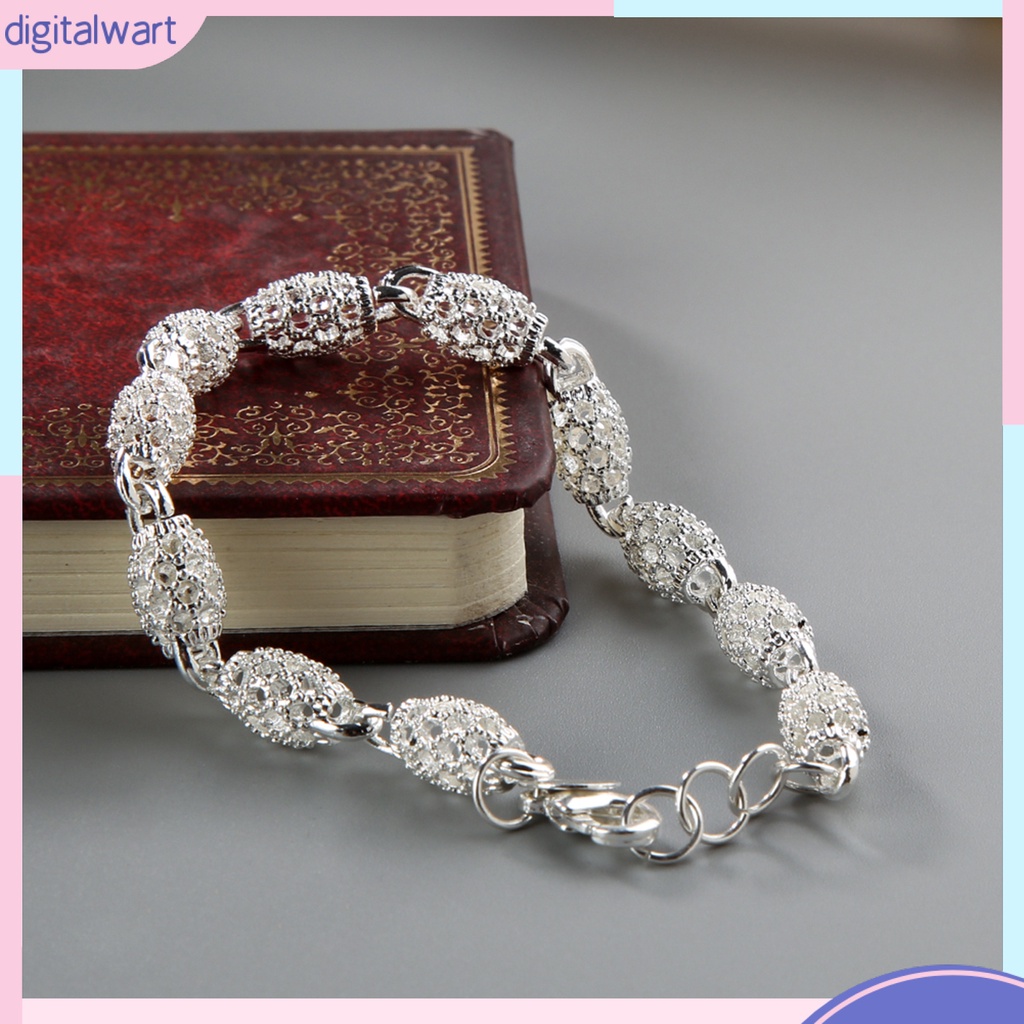 Vòng đeo tay dây kim loại mạ bạc thời trang cho nữ