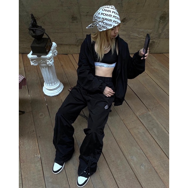 QUẦN DÙ UNISEX LOGO ZIPPER PANTS